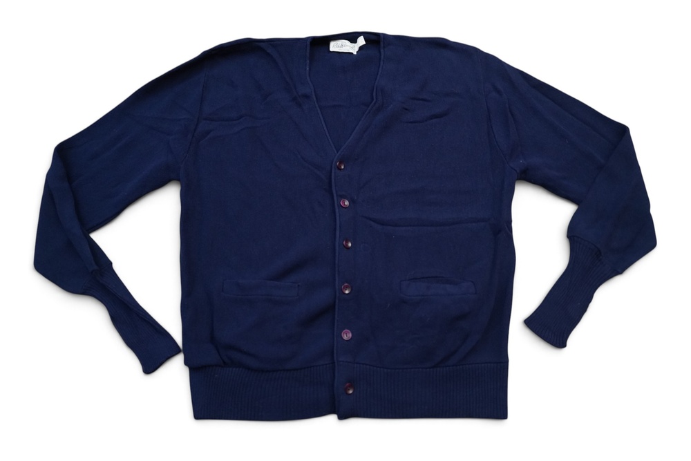 Vintage Richel Daniel Sweater Mens XL Blue V Neck Mr Rogers Made USA